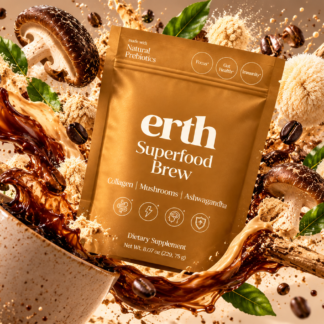 Erth Superfood Brew – Mushroom Coffee with Collagen & Adaptogens